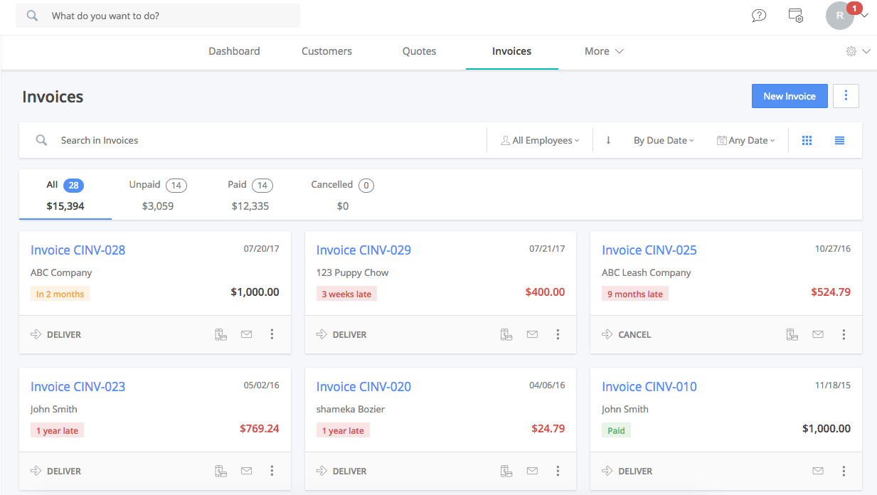 Card View and Table View – OneUp Knowledge Center